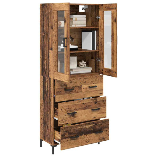 VidaXL vidaXL Highboard with Drawer 2 pcs Old Wood Engineered Wood 1