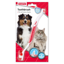 Beaphar - Double-Ended Toothbrush - Dental Care for Dogs & Cats - Targets Hard-t