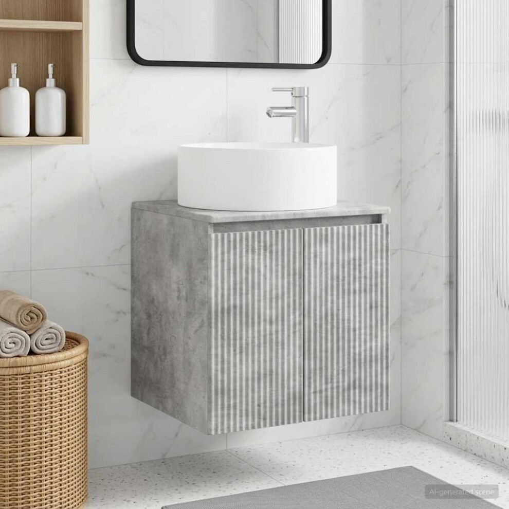 Vidaxl Wall-Mounted Sink Vanity Concrete 49.5 X 44.5 X 65.5 Cm Grey