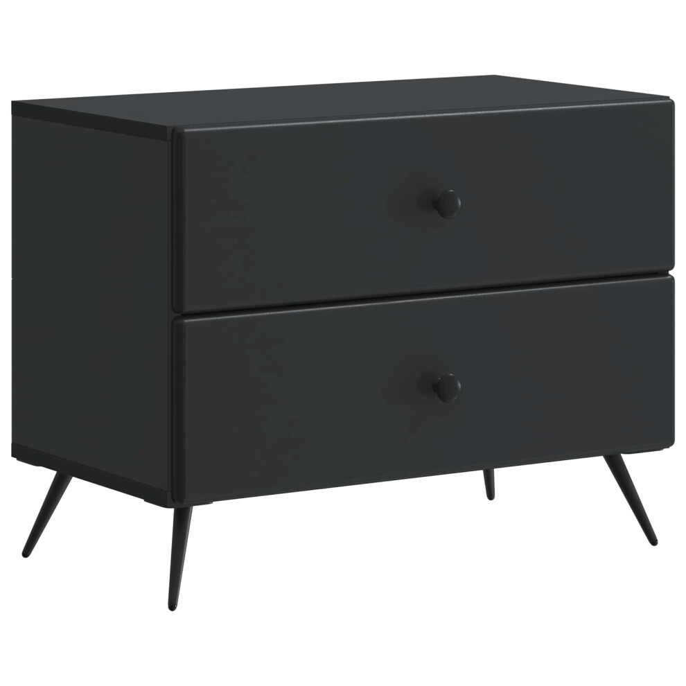 Vidaxl Bedside Cabinet 62 X 34.5 X 47.5 Cm Engineered Wood Black