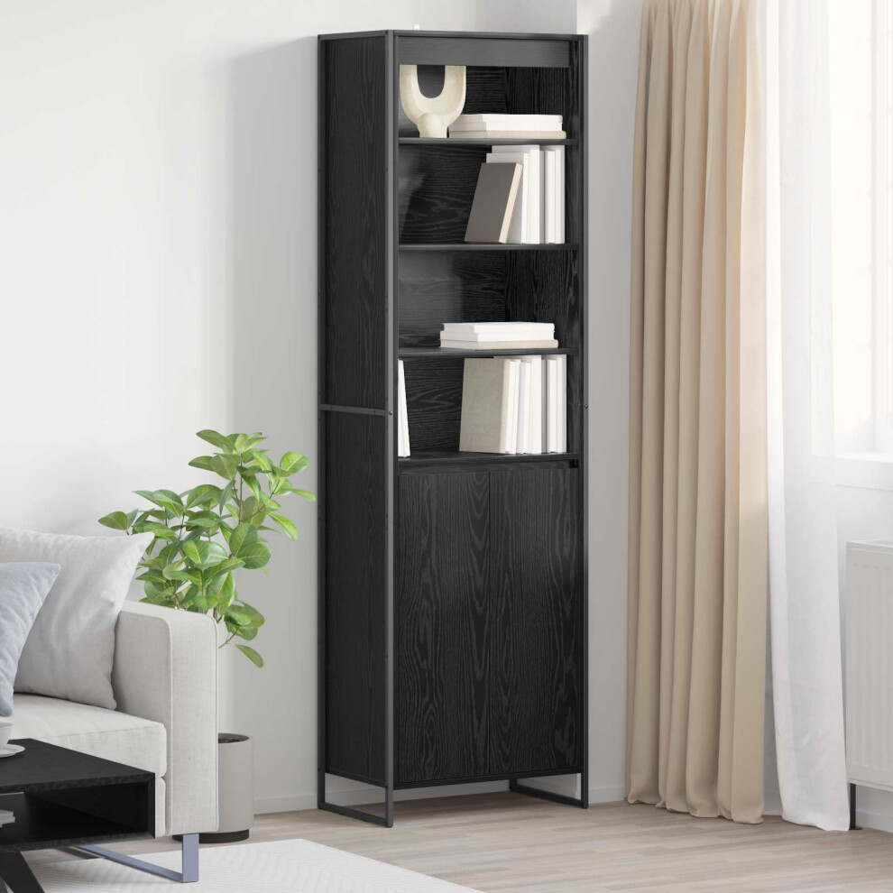 Vidaxl Tall Cabinets Oak 60 X 36 X 200 Cm Engineered Wood Black