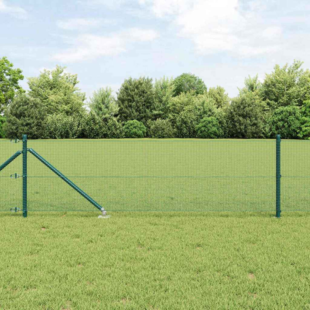 Vidaxl Welded Wire Fence With Spikes 100 X 0.6 M Pvc-Coated Steel Mesh