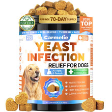 Yeast Infection treatment for Dogs, 200 Chew Carmelie Yeast Balance Healthy Itch Relief, Ear Paw Care for Dog, Allergy immunity Supports, Inflammatio