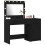 VidaXL vidaXL Dressing Table with Mirror Lights 2 pcs Black Engineered wood 2