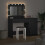 VidaXL vidaXL Dressing Table with Mirror Lights 2 pcs Black Engineered wood 3