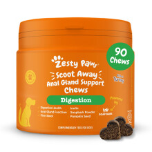 Zesty Paws Scoot Away Chews for Dogs | Supports Anal Gland Function, Digestive Health & Bowel Movements | With Prebiotic Fibre, Oligofructos