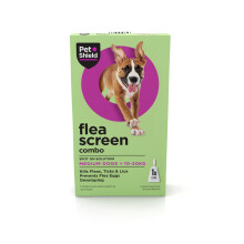 Pet Shield Flea Screen Combo Medium Dog, 1 Pipette - Spot-On Flea Treatment for Medium-Sized Dogs (10-20kg Body Weight) - Kills Fleas, Flea Eggs, Tic