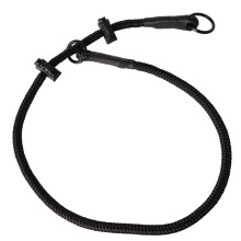 DINGO GEAR Dog Training Collar with Two Limiters Durable Slip Braided Cord Hand Sewn for IGP Obedience Military Training Working Dogs - Full Black (L