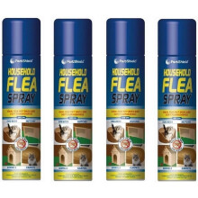 4x 200ml Household Flea Spray for Pet Beds, Kennels, Carpets and Soft Furnishings, Fast-Acting Indoor Treatment