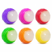 Irunfast 6Packs Indestructible Squeaky Dog Balls, Glow-in-Dark Rubber Dog Toys Teeth Cleaning Toys for Aggressive Chewers & Puppy Teething, Non-Toxic