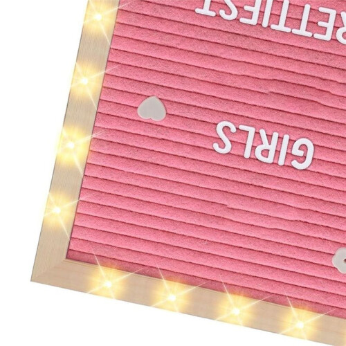 Replaceable  Letter Board with LED Lights, Wooden Message Board, Handmade Standing LED Light Message Board 2