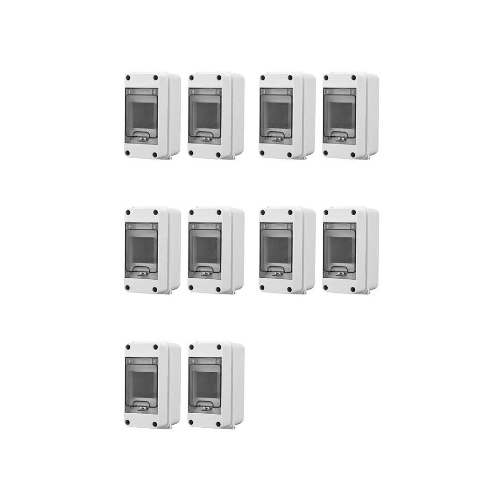 3 Way Distribution Protection Box, Waterproof Transparent Cover 3 Din Rail Outdoor Distribution Junction Box 10Pcs 6033375277740
