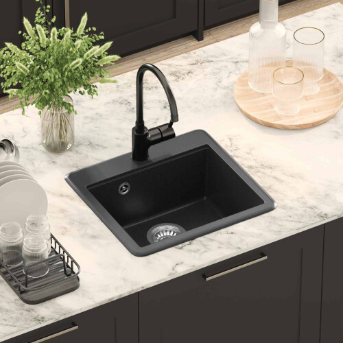 VidaXL vidaXL Sink Black 470 x 440 mm Granite 2
