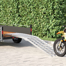 vidaXL Motorcycle Ramp 680 kg Silver 680 kg Aluminium