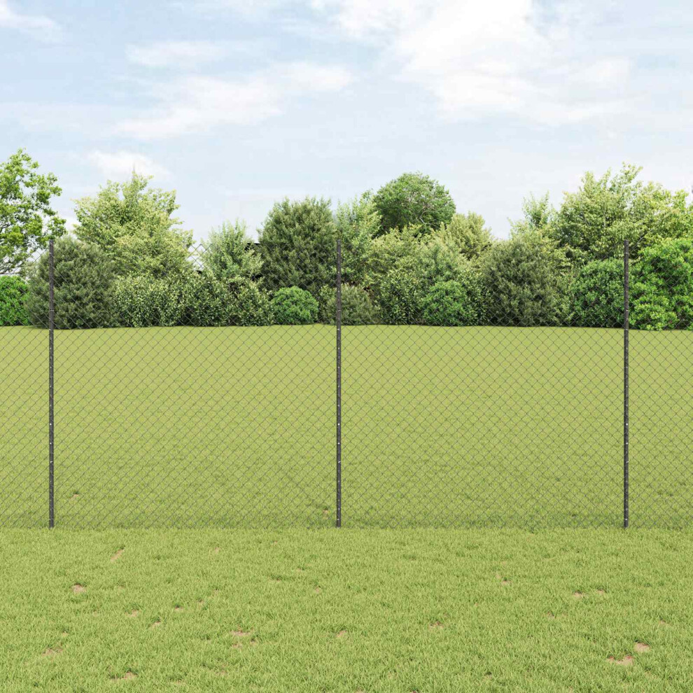Vidaxl Chain Link Fence With Post 10 X 1.5 M Pvc-Coated Steel Grey