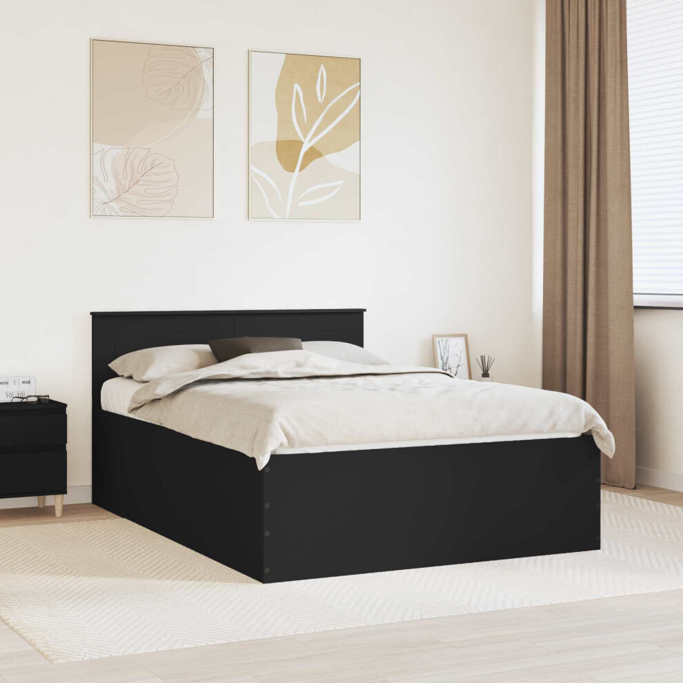 Vidaxl Bed Frame With Headboard Black 140 X 190 Cm Engineered Wood