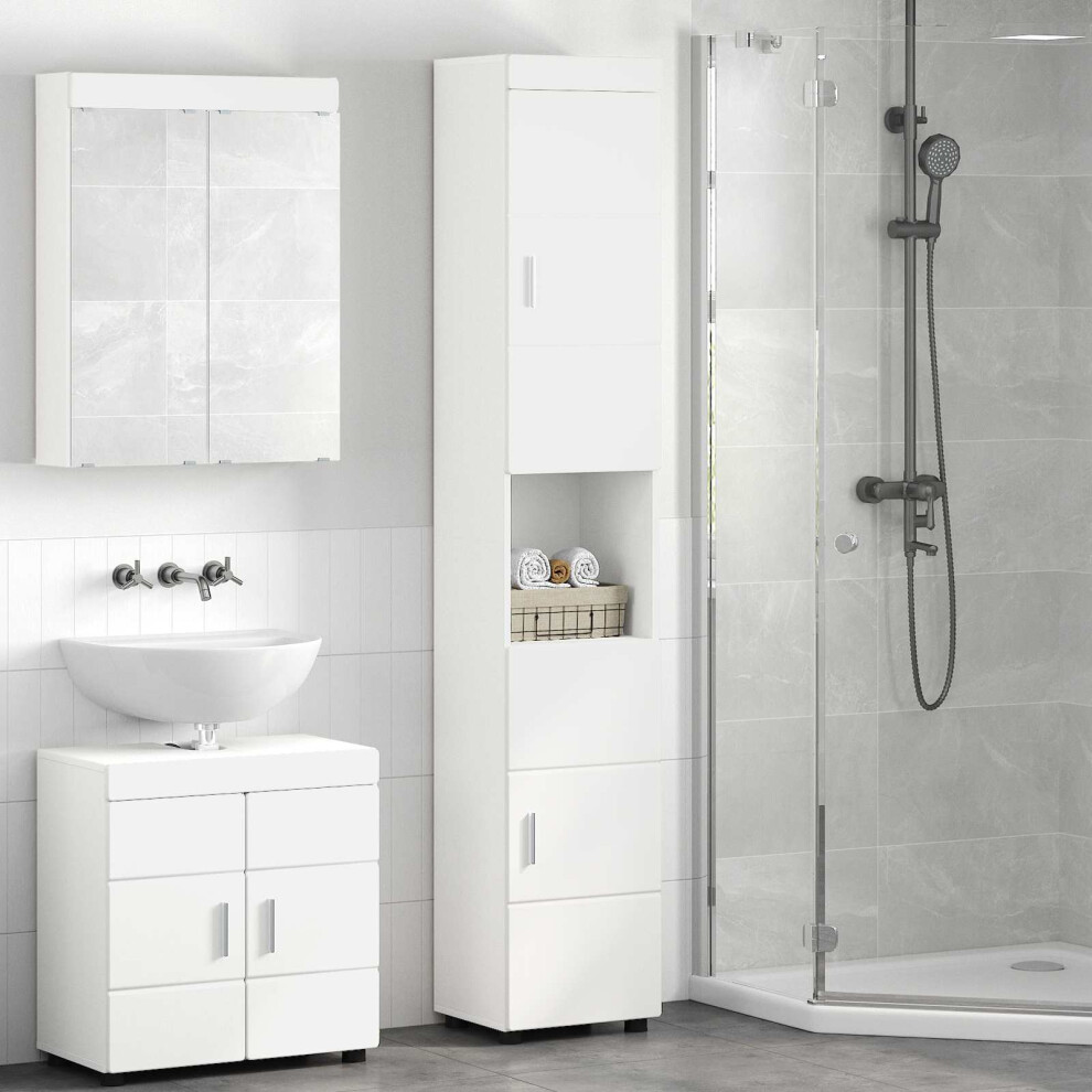 Vidaxl Bathroom Cabinet Set Tulum White 37 X 31.5 X 203 Cm