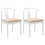 VidaXL vidaXL Dining Chair 2 pcs White and Brown Solid Rubber Wood 2