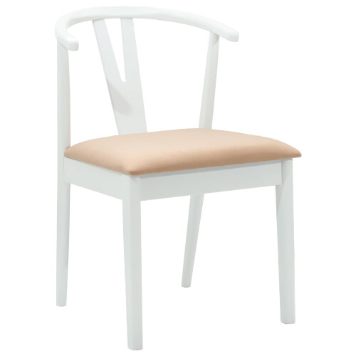 VidaXL vidaXL Dining Chair 2 pcs White and Brown Solid Rubber Wood 2