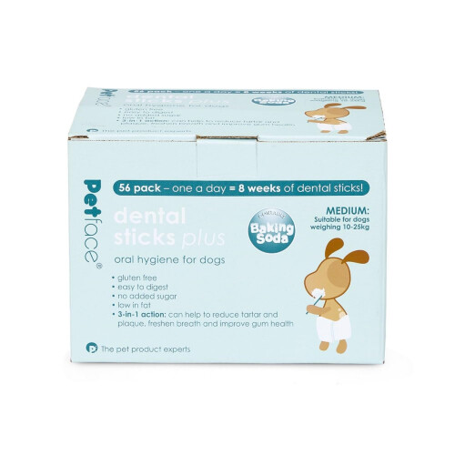 Petface 3-in-1 Dog Dental Sticks, Medium, 56-Piece 1