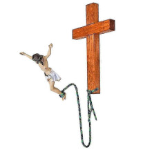 Wall Hanging Jesus Cross Christian Interior Decor Bungee Jumping Jesus Hanging Cross