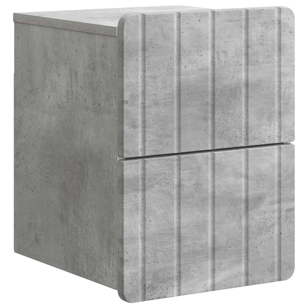 Vidaxl Wall-Mounted Bedside Cabinet Concrete Grey 33 X 34.5 X 43 Cm