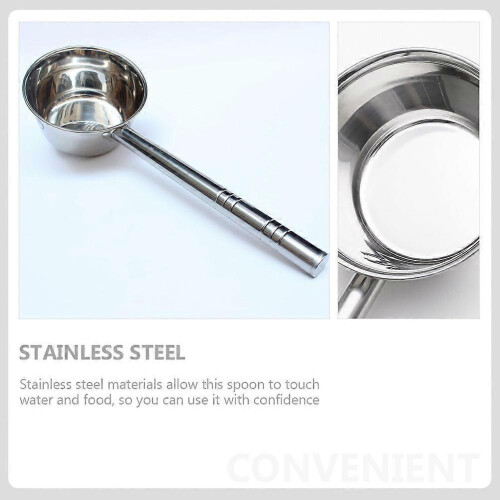 Long Handle Water Scoop Stainless Steel Ladle for Kitchen Use 1 Piece 2