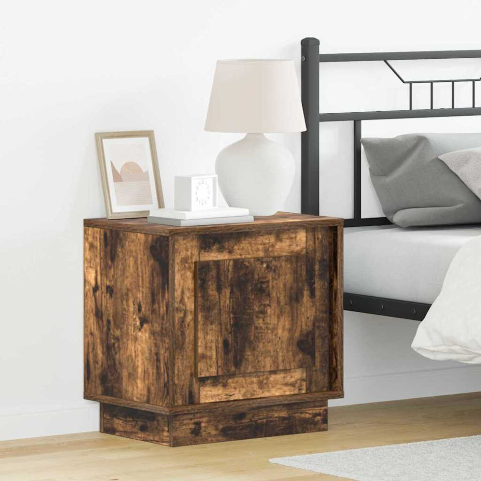 Vidaxl Bedside Cabinet 2 Pcs Smoked Oak 44 X 34.5 X 45 Cm