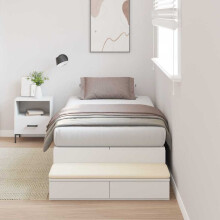 vidaXL Storage Bed Frame with Drawer White 90 cm Engineered Wood