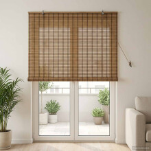 vidaXL Roller Blind Brown 130 x 220 cm Bamboo