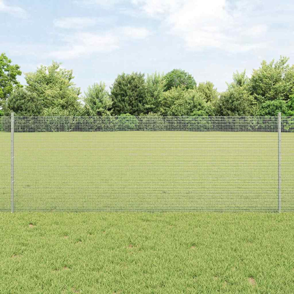 Vidaxl Welded Wire Fence With Post 25 X 0.8 M Hot-Dip Galvanised Steel