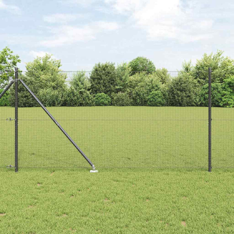 Vidaxl Welded Wire Fence With Spikes 10 X 1.4 M Pvc-Coated Steel Grey