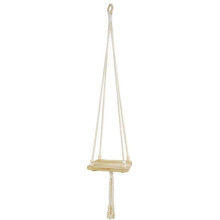 (A2) Macrame Plant Hanger with Square Wooden Plate Tray Woven Cotton Rope Hanging Planter Shelf Flower Pot Holder Stand Rack Bohemian Home Decoration