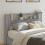 VidaXL vidaXL Storage Headboard with LED Grey Sonoma Engineered Wood 1