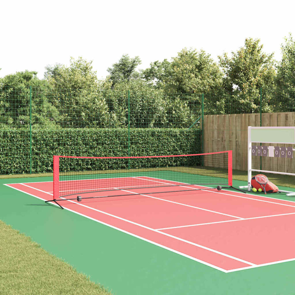 Vidaxl Tennis Net Folding Black And Red 396 X 92 X 87 Cm Polyester