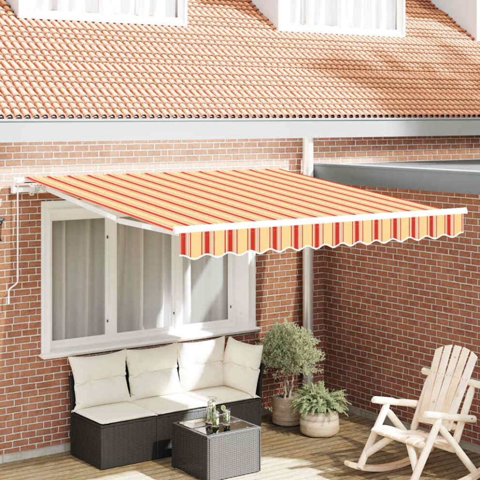 Vidaxl Retractable Awning And 300 X 250 Cm Yellow/Orange
