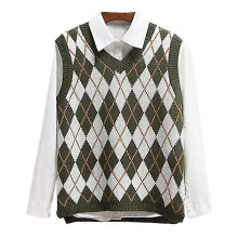 (S, Green) Ladies Loose V Neck Sweater Vest Women Casual Sleeveless Holiday Waistcoat Cozy