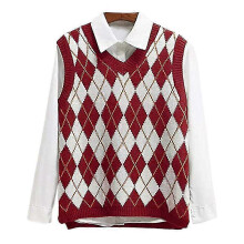 (XL, Red) Ladies Loose V Neck Sweater Vest Women Casual Sleeveless Holiday Waistcoat Cozy