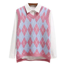 (S, Pink) Ladies Loose V Neck Sweater Vest Women Casual Sleeveless Holiday Waistcoat Cozy