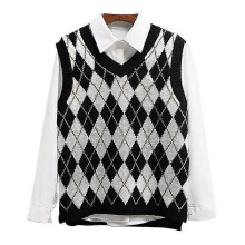 (L, Black) Ladies Loose V Neck Sweater Vest Women Casual Sleeveless Holiday Waistcoat Cozy