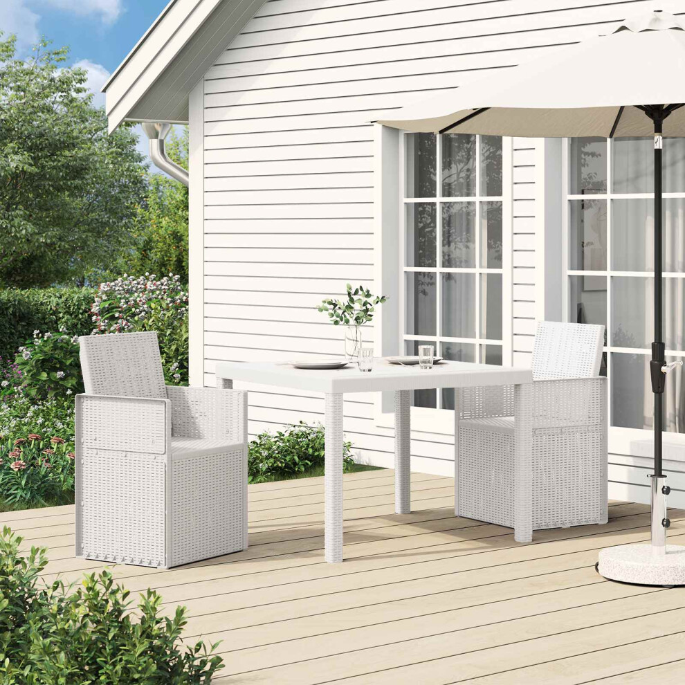 Vidaxl Garden Dining Chairs 2 Pcs White Pp