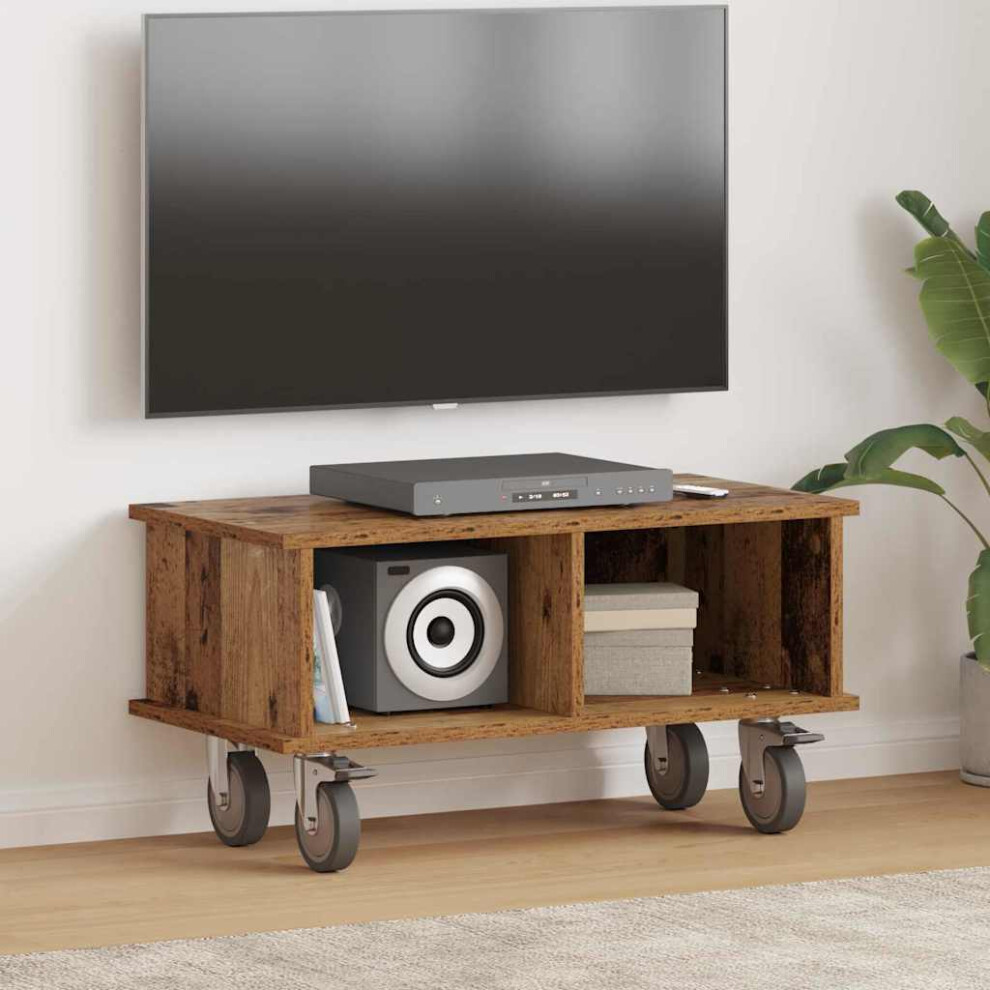 Vidaxl Tv Stand Old Wood 68.5 X 35 X 35 Cm Engineered Wood