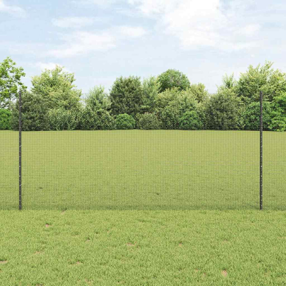 Vidaxl Welded Wire Fence With Post 10 X 1.2 M Pvc-Coated Steel Grey