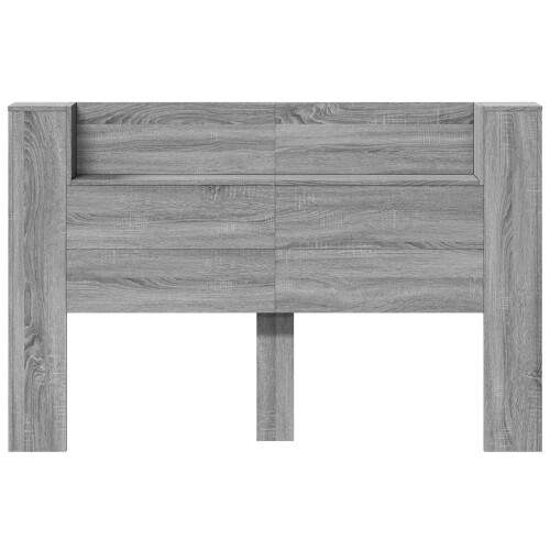 VidaXL vidaXL Storage Headboard with LED Grey Sonoma Engineered Wood 1