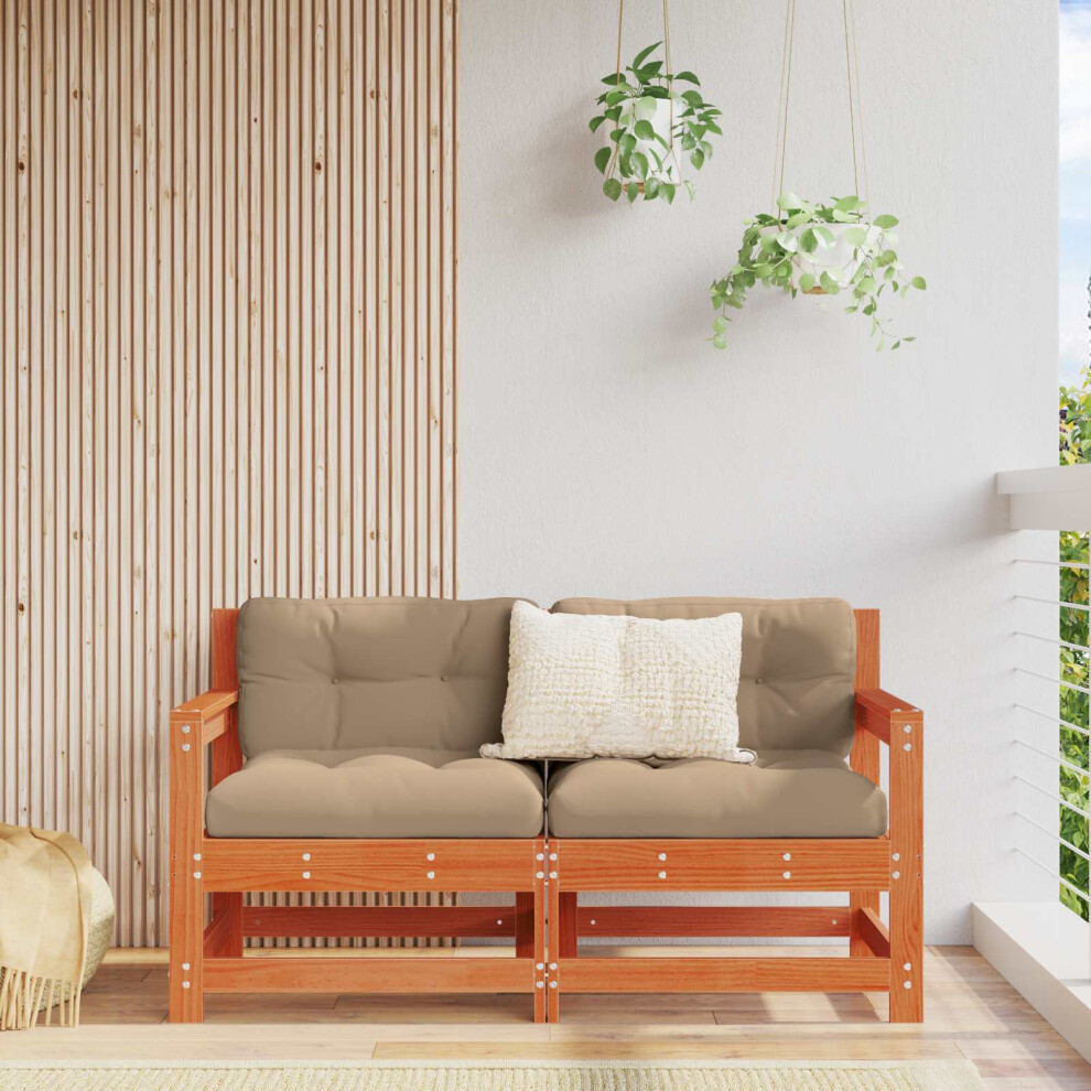 Vidaxl Garden Corner Sofa Solid Pine Wood Wax 132 X 62 X 70.5 Cm Brown