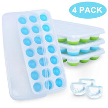 unique Silicone Ice Cube Mold 4 Pieces, Ice Cube Mold with Lid & Clip Ice Tray Ice Cube, Bpa-free, Ice Cube Container Ice Cube Tray