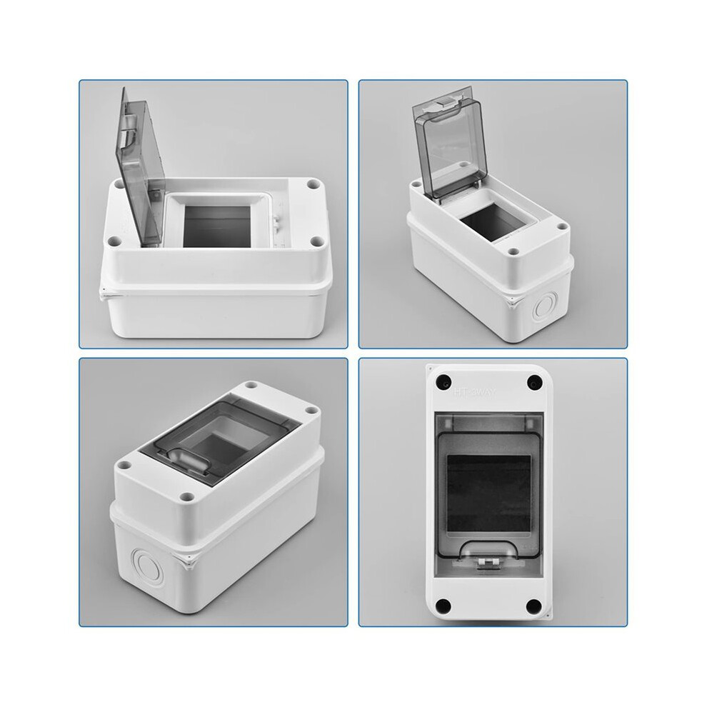 3 Way Distribution Protection Box, Waterproof Transparent Cover 3 Din Rail Outdoor Distribution Junction Box 10Pcs 6032309167478