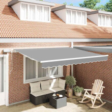 vidaXL Awning Frame with LED Strip Lights White 300 x 250 cm Aluminium