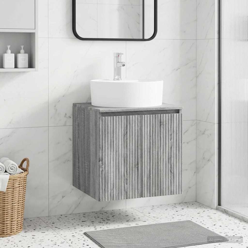 Vidaxl Wall-Mounted Sink Vanity Sonoma 49.5 X 44.5 X 65 Cm Grey