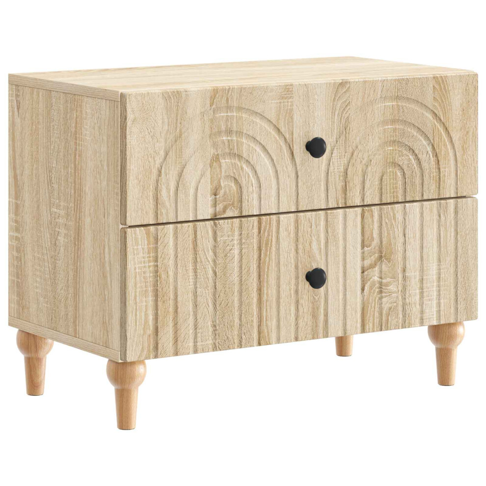 Vidaxl Bedside Cabinet Sonoma Oak 62 X 34.5 X 48 Cm Engineered Wood